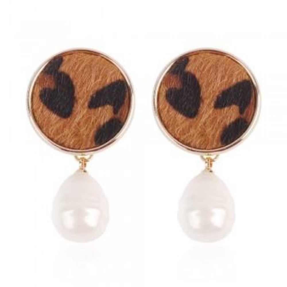 Faux Fur Pearl Earrings